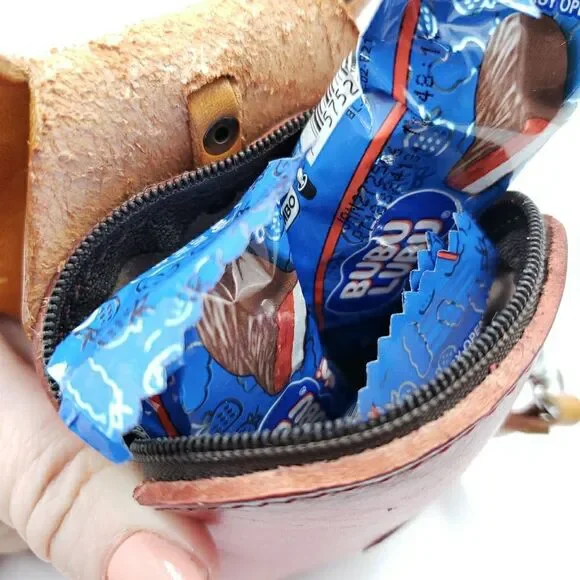 Lucky Cat Coin Purse Leather Maneki Neko Wallet Keychain Fish Charm - Picture 12 of 14